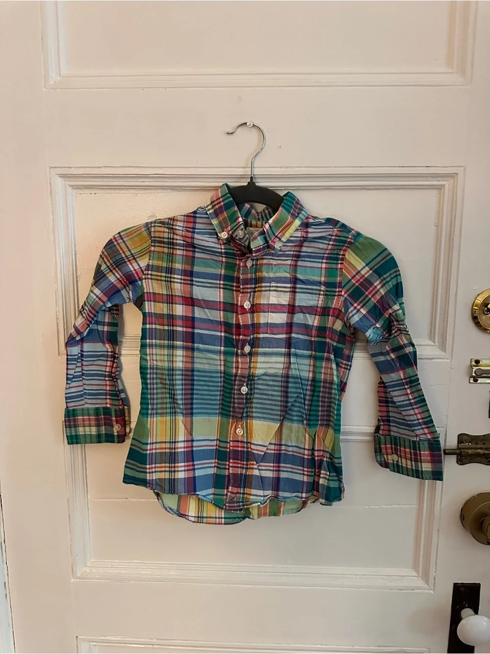 Crewcuts Multicolor Plaid Button-Down Shirt - Blue, Green, Yellow, Red